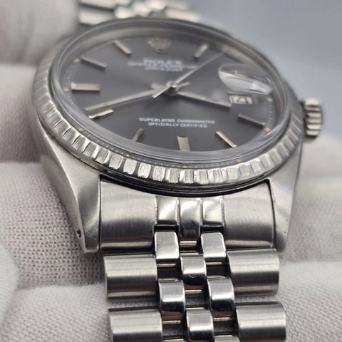 Rolex Datejust 1603 Steel RARE Factory Grey Ghost Sigma Dial Jubilee 36mm Watch