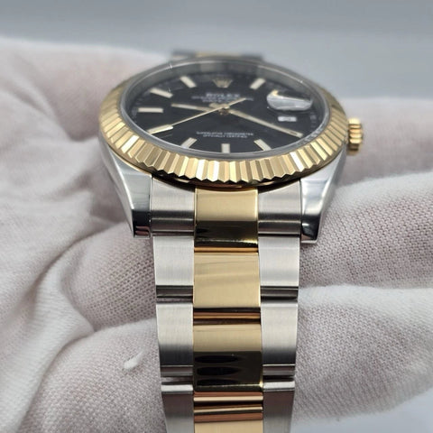 PAPERS 2023 Rolex Datejust 41mm Two Tone Black Dial Oyster 126333 BOX