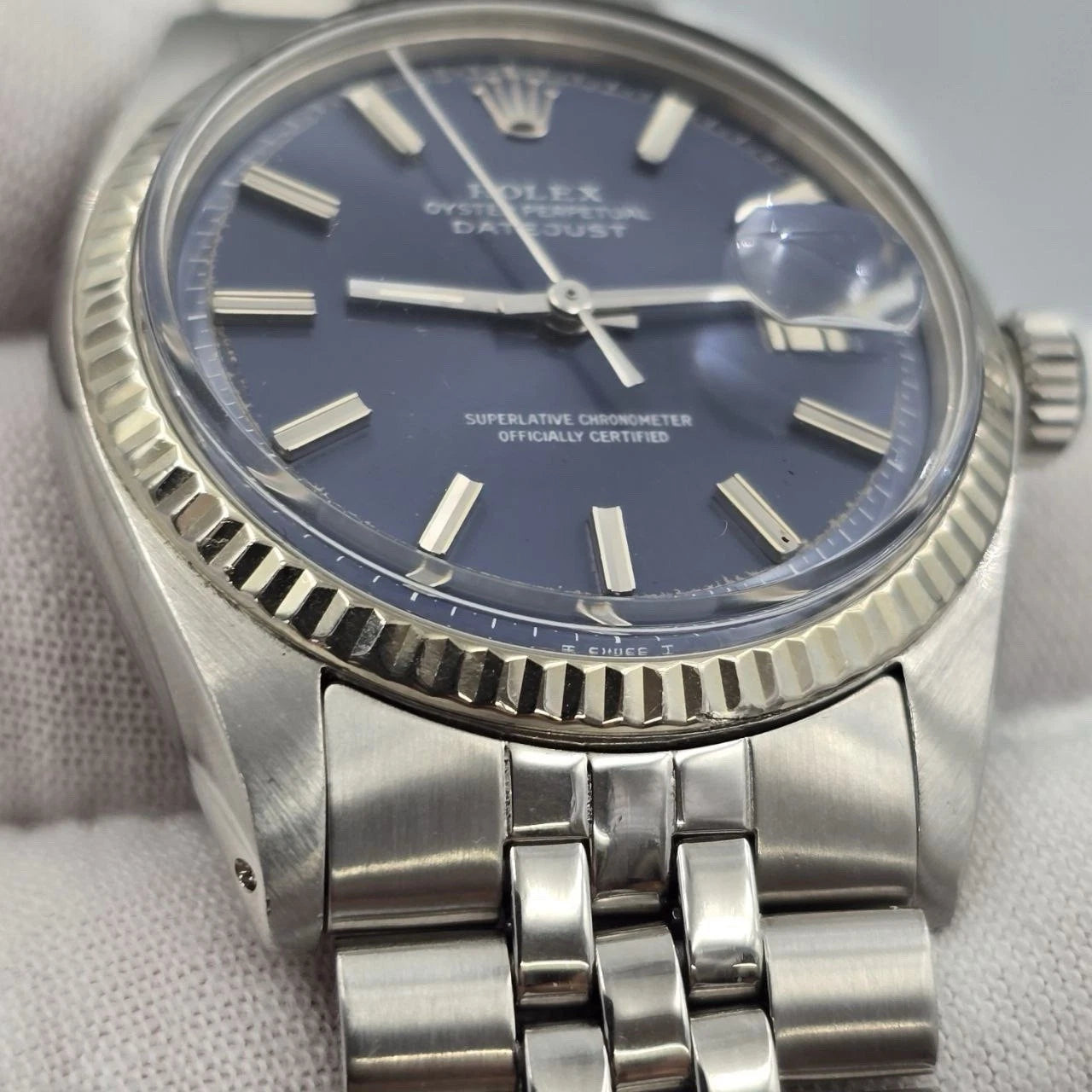 Rolex Datejust 1601 Steel Factory Blue Dial Jubilee 36mm Watch