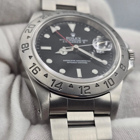 Rolex Explorer II Black 16570 Stainless Steel Oyster Date Watch 40mm