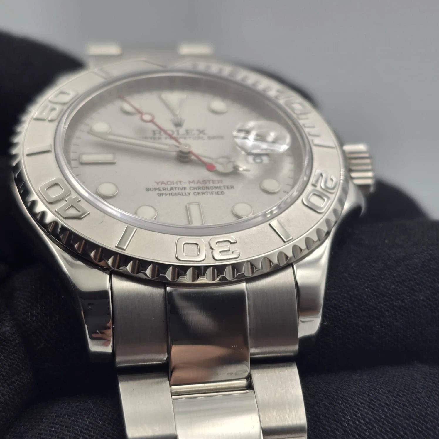 PAPERS 2007 Rolex Yacht-Master 16622 PLATINUM Stainless Steel Oyster Watch 40mm
