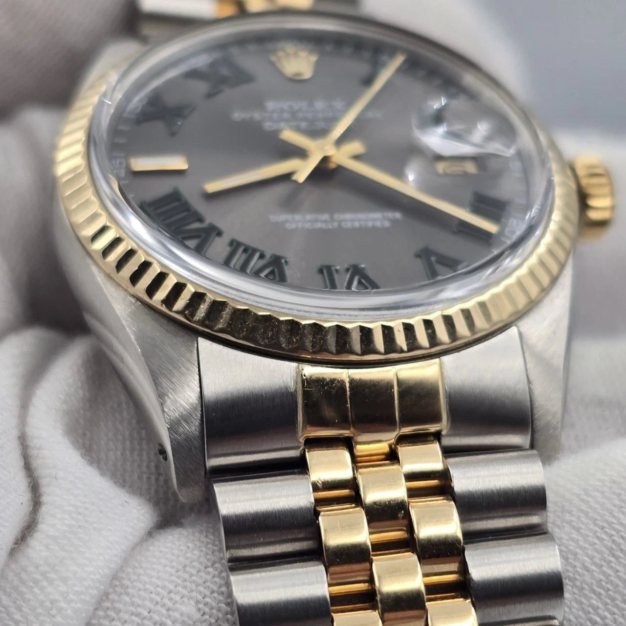 Rolex Datejust Wimbledon Two-Tone Yellow Gold Jubilee 16013 36mm Watch