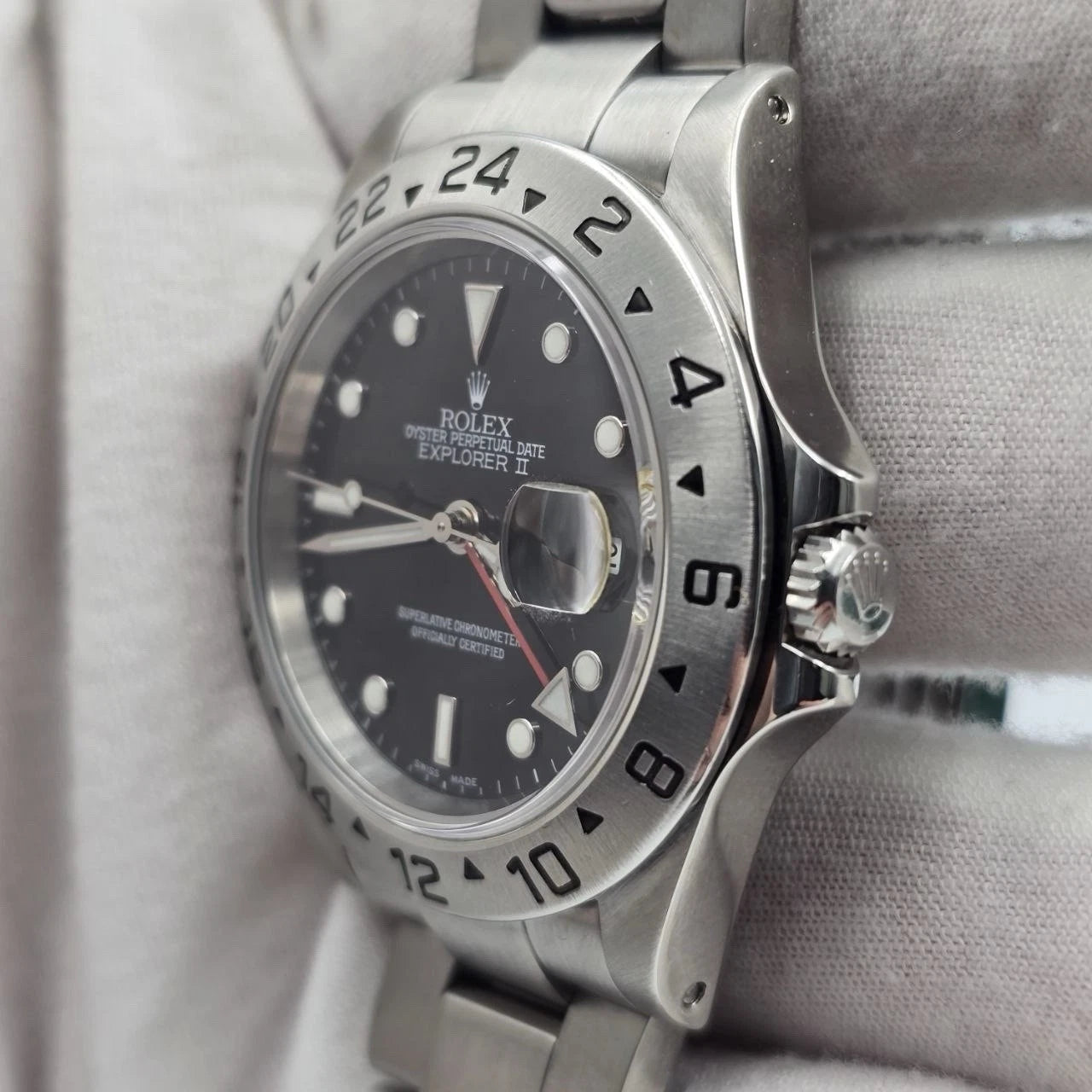 PAPERS Rolex Explorer II 16570 Stainless Steel Black Dial Automatic 40mm Watch