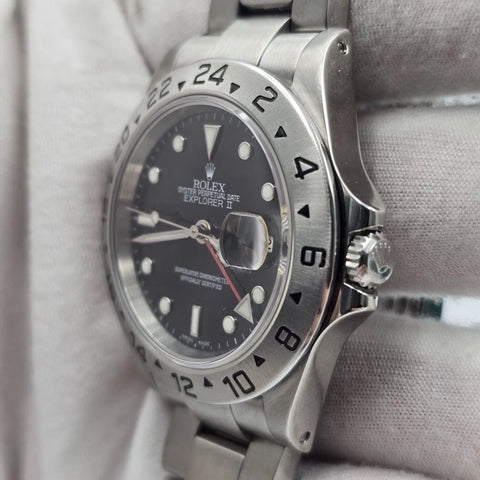 PAPERS Rolex Explorer II 16570 Stainless Steel Black Dial Automatic 40mm Watch
