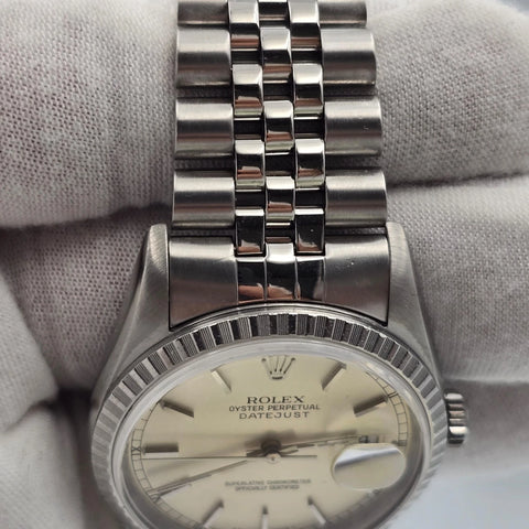 PAPERS MINT Rolex Datejust Steel Automatic 36mm Silver Dial Jubilee Watch 16220