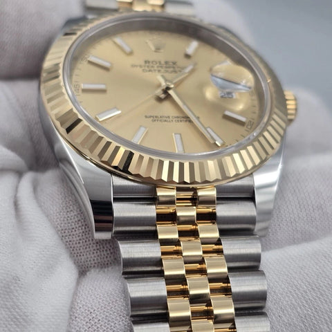 NEW 2025 Rolex Datejust 41mm 126333 TwoTone Jubilee Fluted Champagne Dial UNWORN