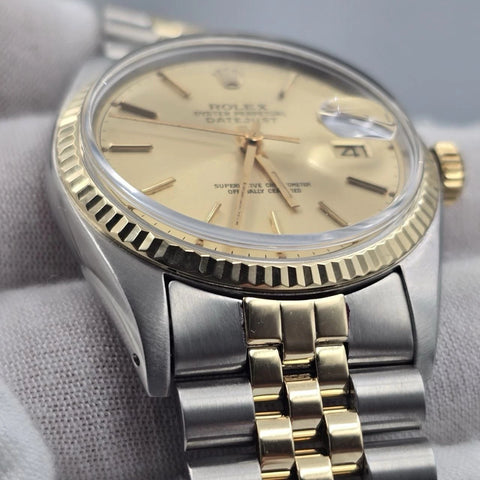 MINT Rolex Datejust Champagne Two-Tone Yellow Gold Jubilee 16013 36mm Watch