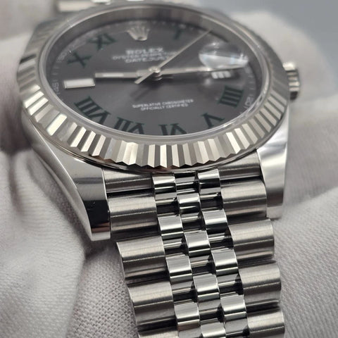 NEW 2025 Rolex Datejust 41mm 126334 Steel Jubilee Gray Wimbledon Dial UNWORN