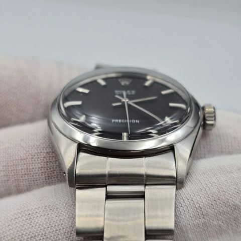 Rolex Oyster Date Precision 6426 Stainless Steel 34mm Manual Black Dial Watch