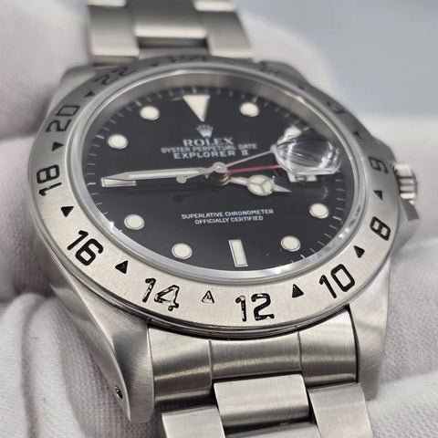 Rolex Explorer II Black 16570 Stainless Steel Oyster Date Watch 40mm