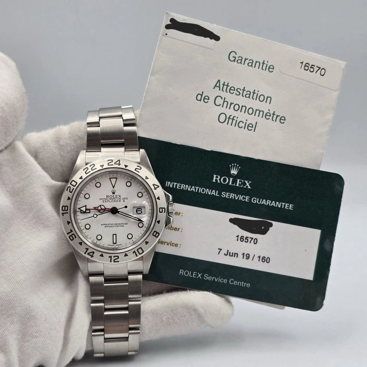 Rolex Explorer II 16570 Stainless Steel White Dial 40mm Watch