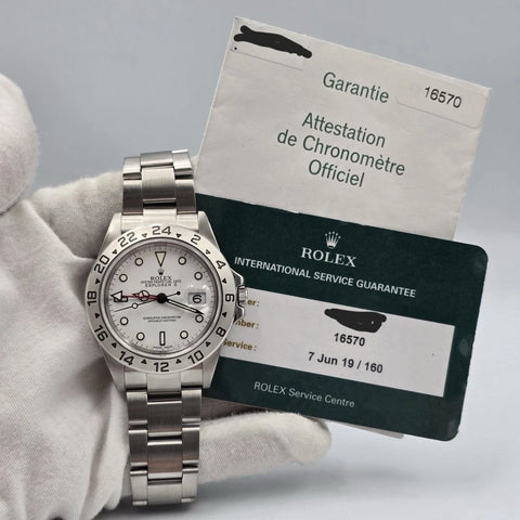 Rolex Explorer II 16570 Stainless Steel White Dial 40mm Watch