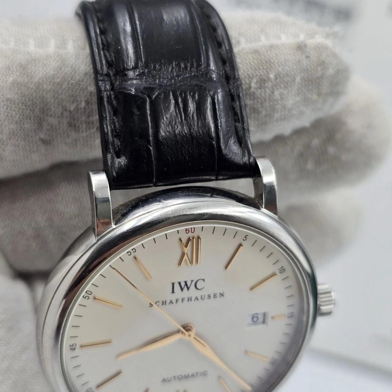 2016 PAPERS IWC Portofino Automatic 40mm IW356517 Stainless Steel White Dial