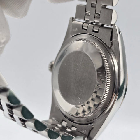 Rolex Datejust 36mm Oyster Perpetual 18k White Gold Steel Silver Dial 16014