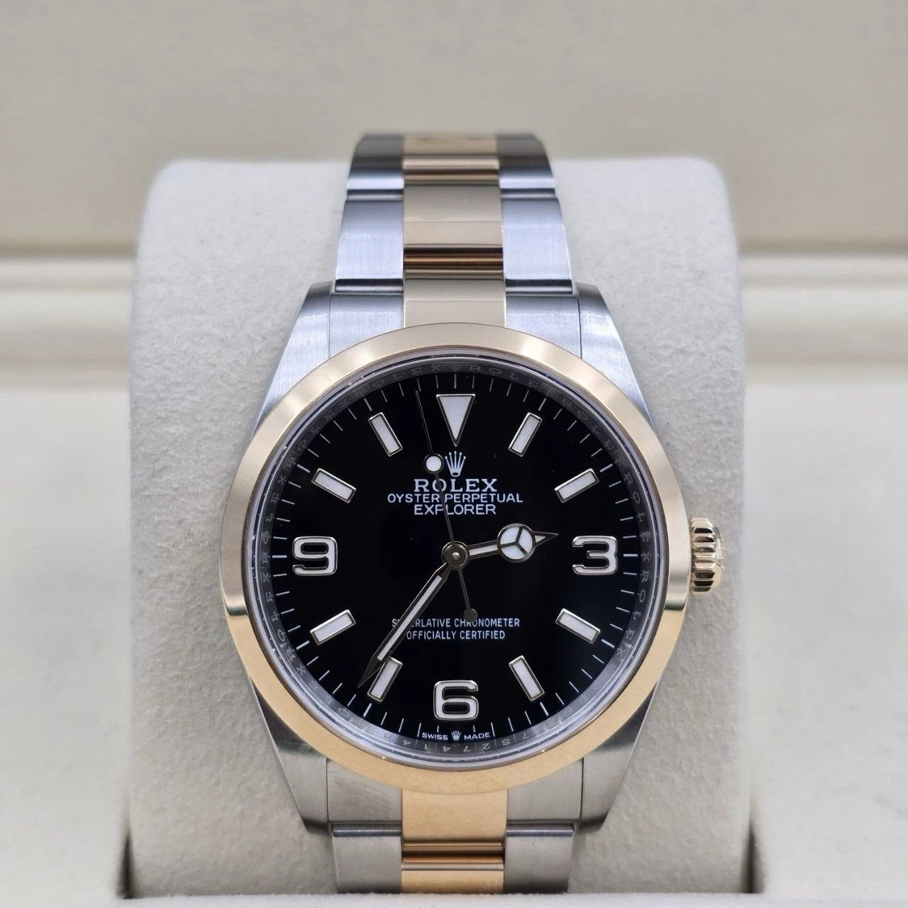 NEW 2025 Rolex Explorer 124273 Two Tone Gold Steel Black Dial Oyster 36mm UNWORN