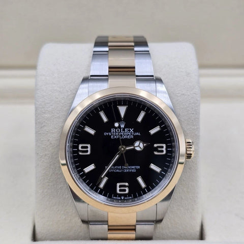 NEW 2025 Rolex Explorer 124273 Two Tone Gold Steel Black Dial Oyster 36mm UNWORN