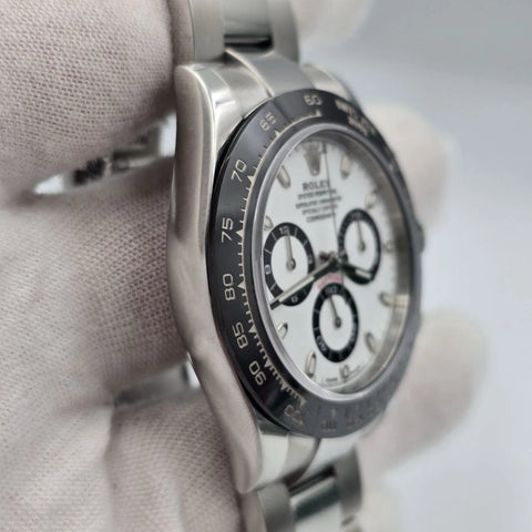 2023 PAPERS Rolex Daytona 116500LN White Dial Panda Ceramic 40mm Steel Watch BOX