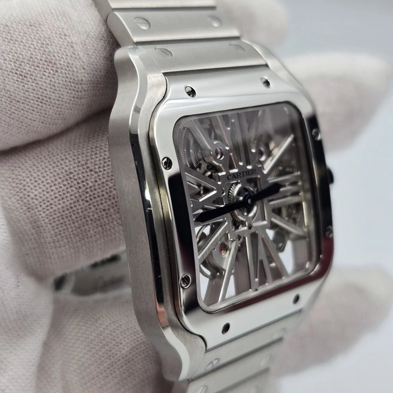 PAPERS 2018 Cartier Santos Skeleton Dial Stainless Steel 40mm WHSA0007 BOX