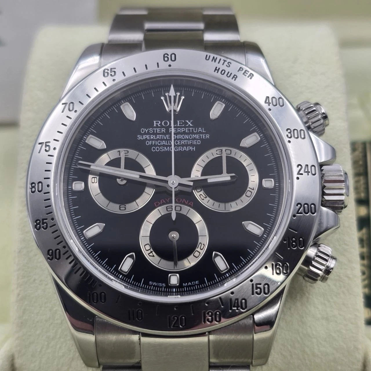 PAPERS 2005 Rolex Cosmograph Daytona 116520 Black Stainless Steel 40mm BOX