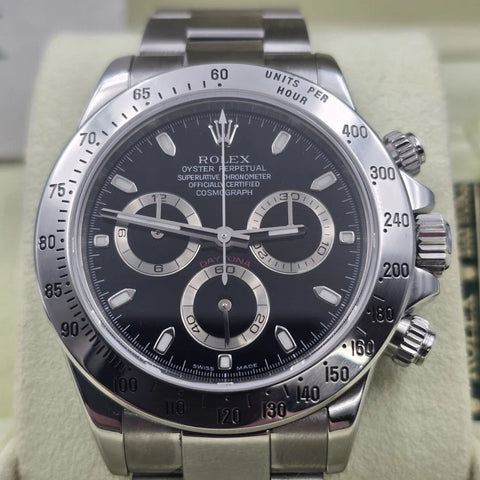 PAPERS 2005 Rolex Cosmograph Daytona 116520 Black Stainless Steel 40mm BOX