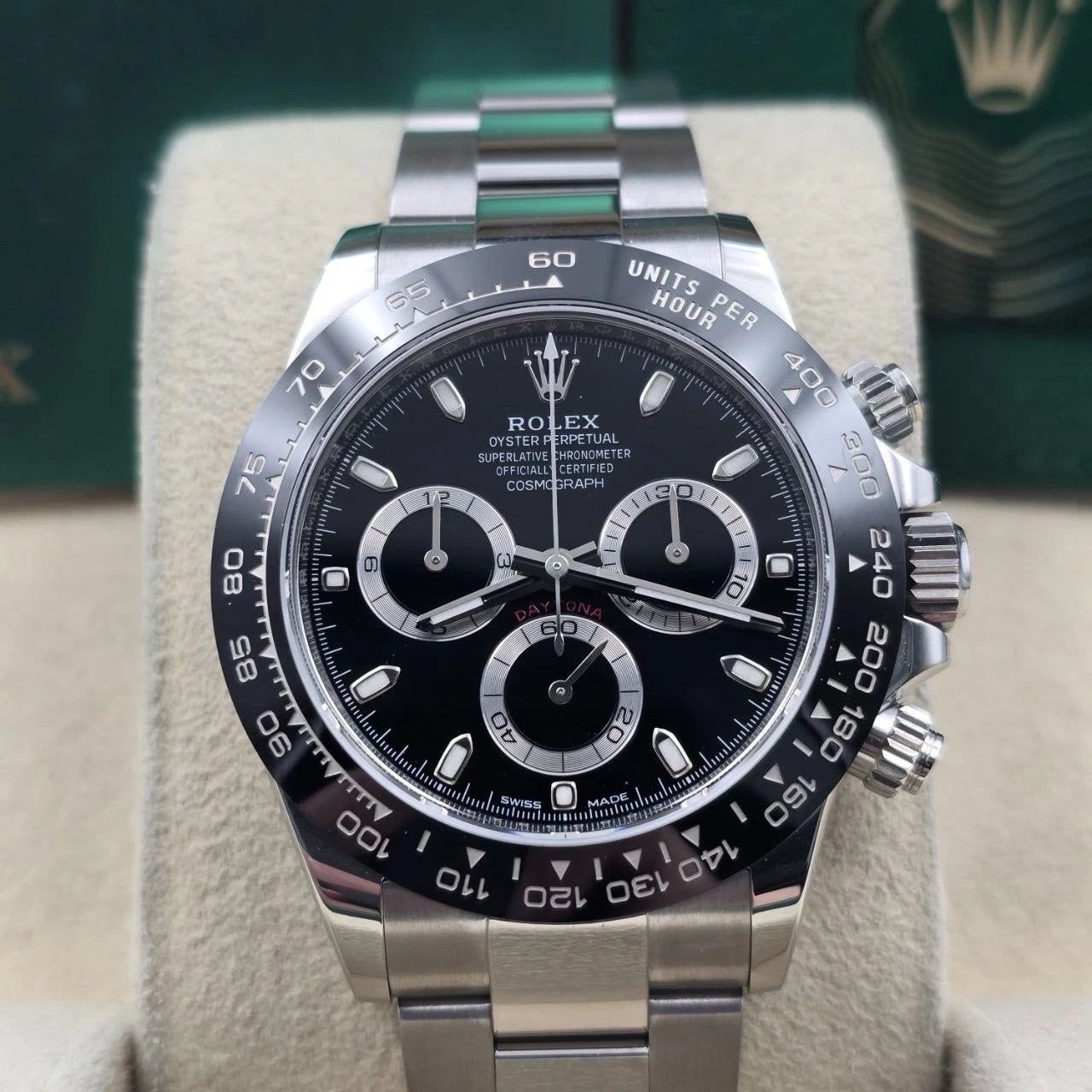 2021 PAPERS Rolex Daytona 116500LN Black Dial Ceramic 40mm Steel Watch BOX