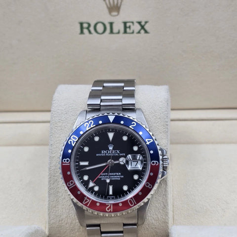 Rolex GMT Master Pepsi Bezel Steel Oyster Bracelet 40mm Watch 16700