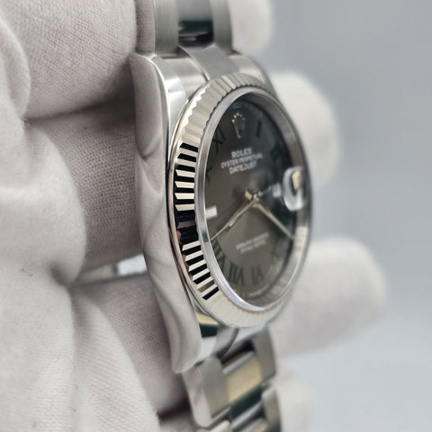2025 PAPERS Rolex Datejust 36mm Wimbledon Dial Fluted Oyster 126234 BOX