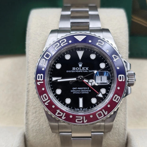 PAPERS 2023 Rolex GMT Master Pepsi Red Blue Oyster Ceramic 126710BLRO Watch BOX