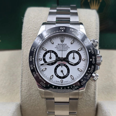 2023 PAPERS Rolex Daytona 116500LN White Dial Panda Ceramic 40mm Steel Watch BOX