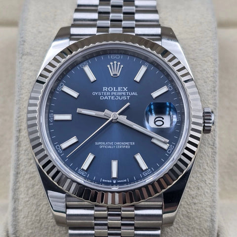 2023 PAPERS Rolex Datejust 41mm 126334 Stainless Steel Jubilee Blue Dial BOX