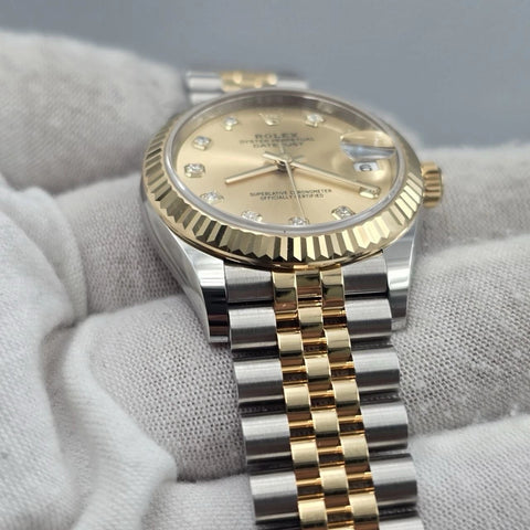 NEW 2026 Rolex Datejust 31mm Champagne Diamond Dial Two Tone Jubilee 278273