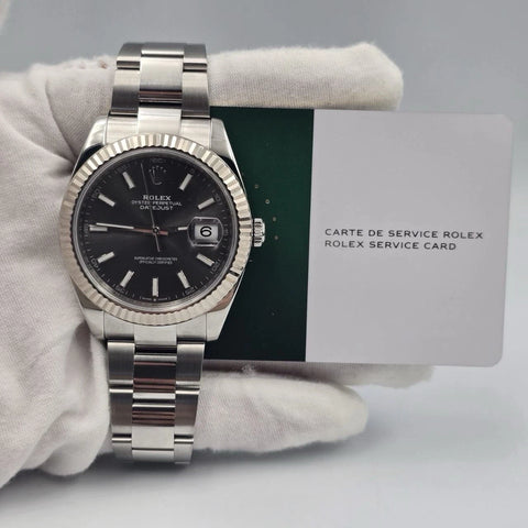 2021 PAPERS Rolex Datejust 41mm 126334 Steel Oyster Rhodium Gray BOX + 2025 RSC