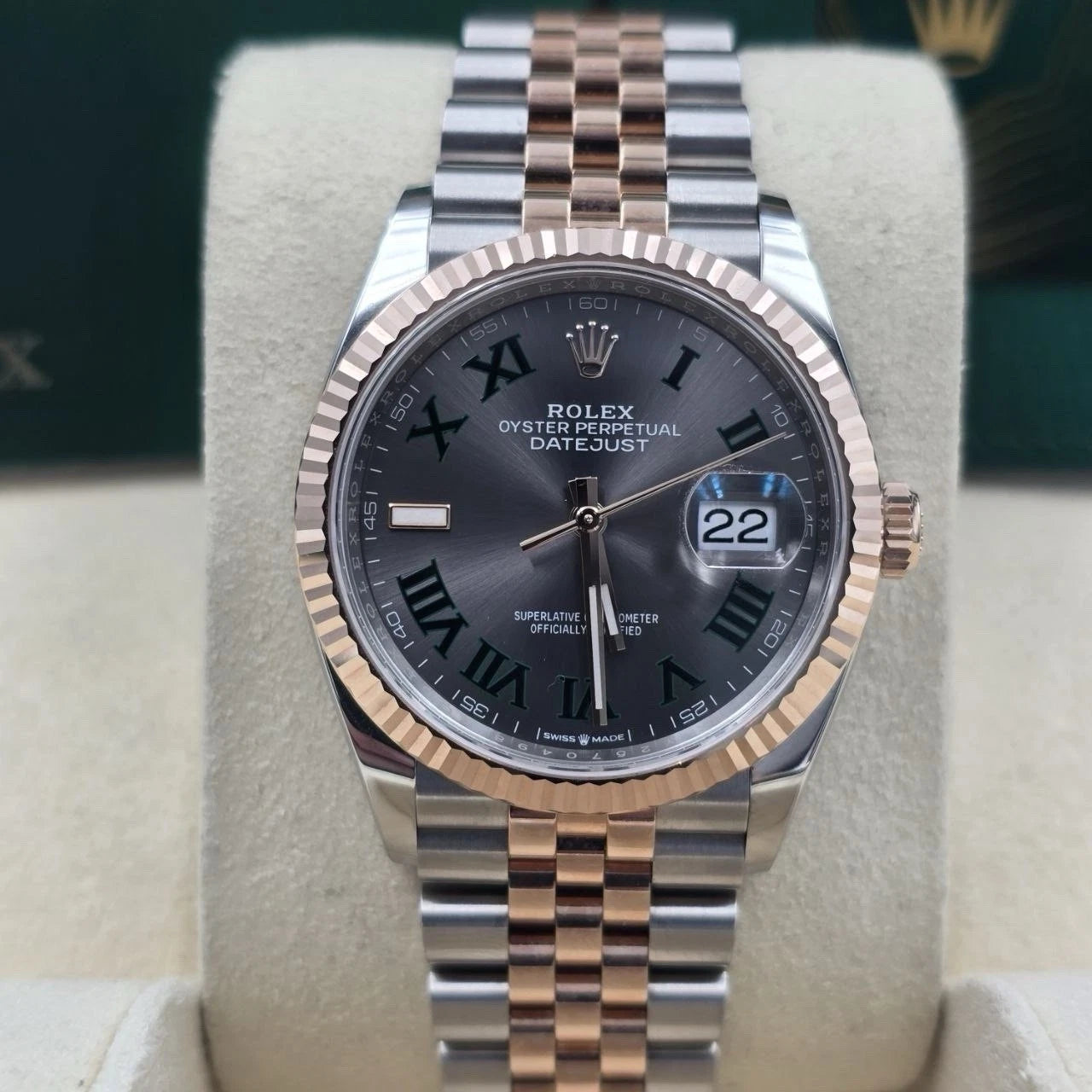 PAPERS 2024 Rolex Datejust Wimbledon Jubilee Rose Gold Watch 36mm 126231 BOX