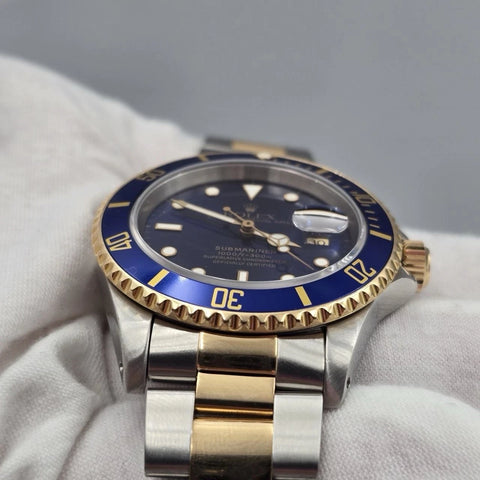 PAPERS Rolex Submariner 16613 Blue Dial Two Tone 40mm Watch + 2024 CPO