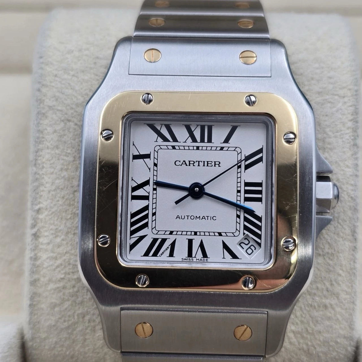 Cartier Santos Galbee XL 32mm Stainless 18kt Gold Automatic Watch 2823 W20099C4