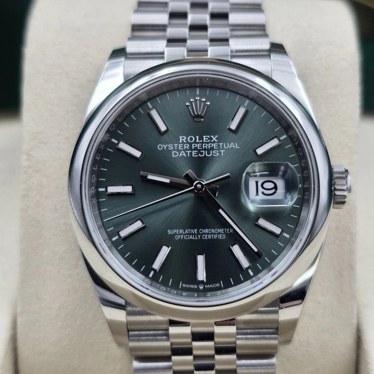 NEW 2025 Rolex Datejust Mint Green Dial Steel Jubilee 36mm 126200 UNWORN
