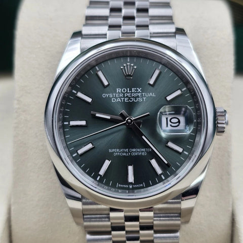 NEW 2025 Rolex Datejust Mint Green Dial Steel Jubilee 36mm 126200 UNWORN