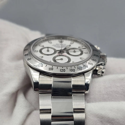 2011 PAPERS Rolex Cosmograph Daytona 116520 White APH Fat Buckle Steel 40mm BOX