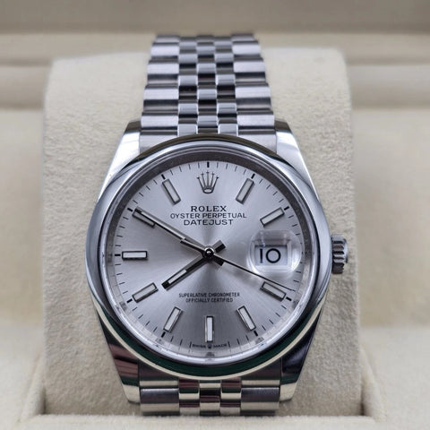 2022 PAPERS Rolex Datejust Silver Dial Stainless Steel Jubilee 36mm 126200 BOX