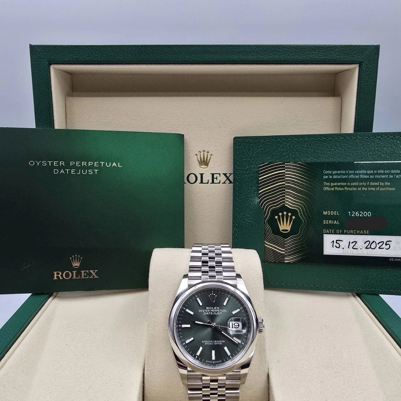 NEW 2025 Rolex Datejust Mint Green Dial Steel Jubilee 36mm 126200 UNWORN