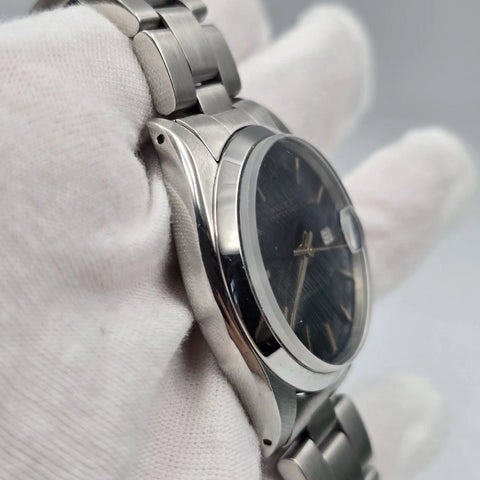 Rolex Oysterdate Precision 6694 Black Dial Gold Accents 34mm Watch