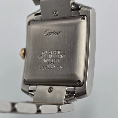 Cartier Tank Francaise Quartz Ladies 18k Gold & Steel Silver Dial 2302