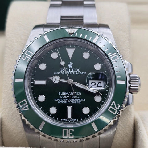MINT 2015 Rolex Submariner Hulk 116610LV Green 40mm Ceramic Watch BOX
