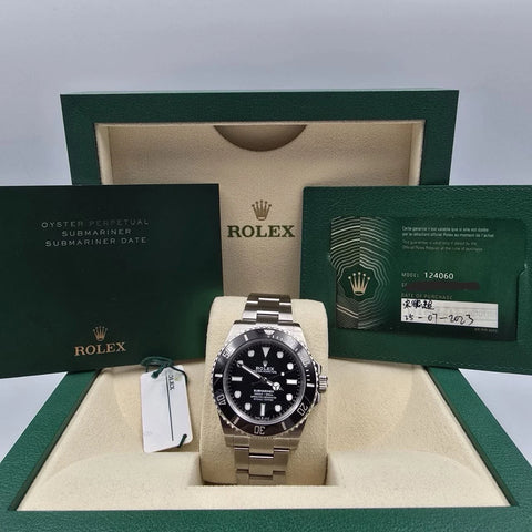 PAPERS 2023 MINT Rolex Submariner No Date Ceramic Steel 41mm 124060 BOX