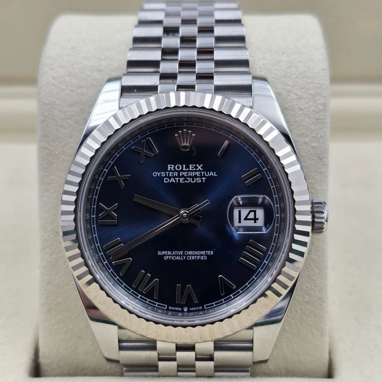 2026 PAPERS Rolex Datejust 126334 Steel Jubilee Azzurro Blue Roman Dial 41mm BOX