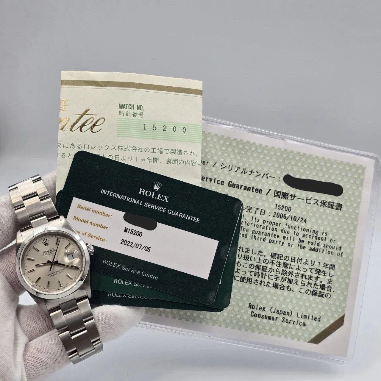 2022 RSC Rolex Oyster Perpetual Date 15200 Steel Silver Dial 34mm Watch + PAPERS