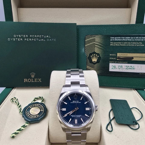 NEW 2026 Rolex Oyster Perpetual Blue Dial Stainless Steel 36mm 126000 BOX