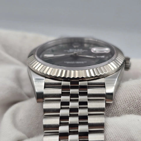 2024 PAPERS Rolex Datejust 41mm 126334 Steel Jubilee Gray Wimbledon Dial BOX
