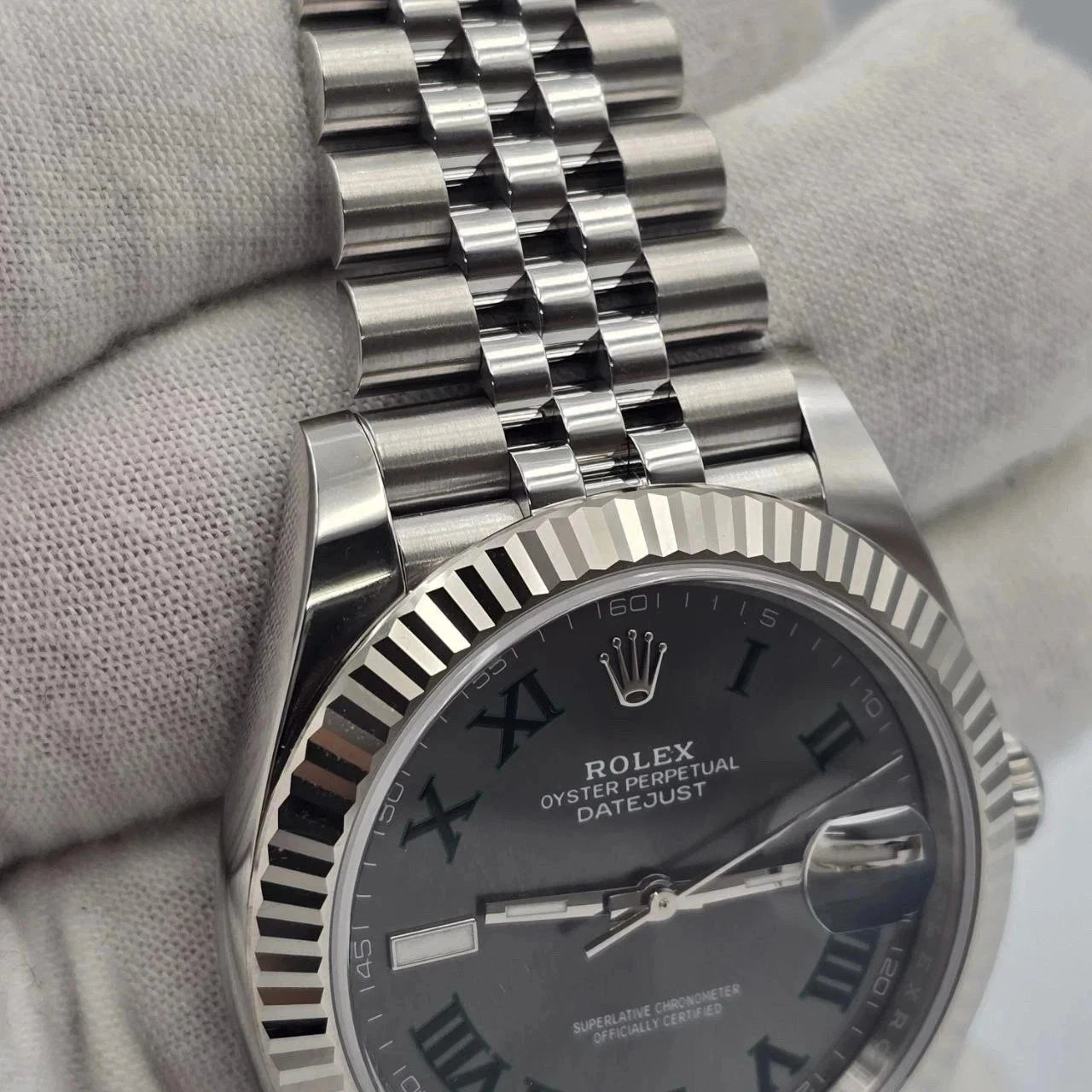 NEW 2026 Rolex Datejust 41mm 126334 Steel Jubilee Gray Wimbledon Dial UNWORN