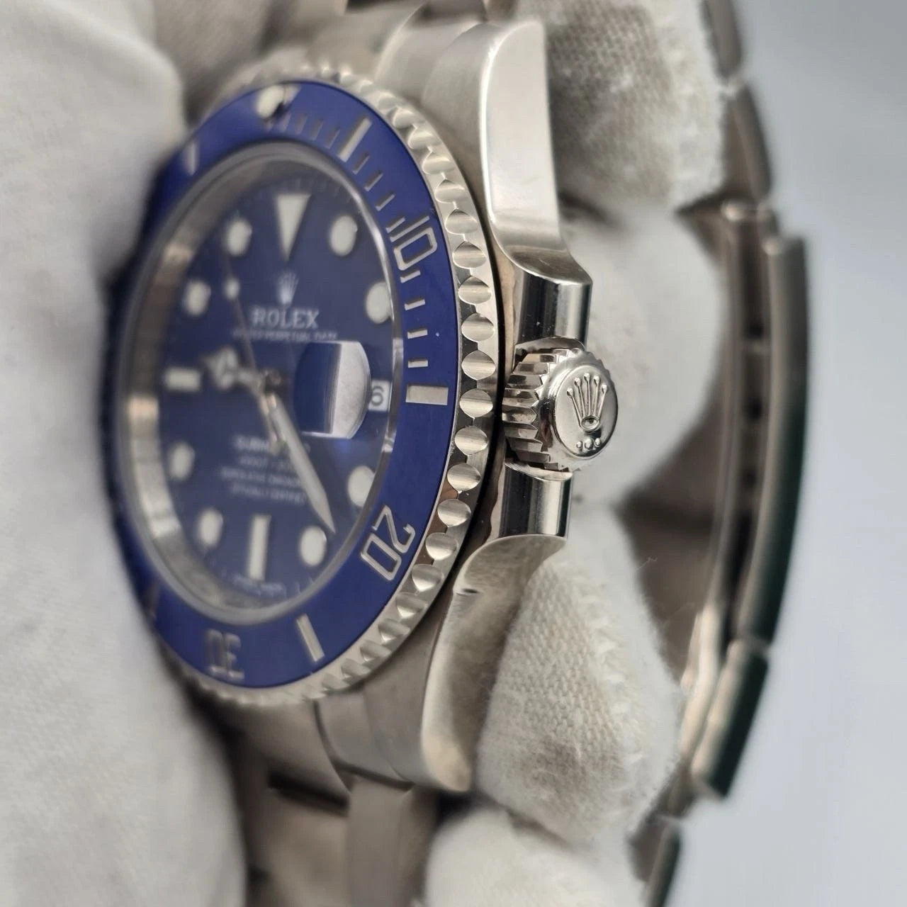 2020 PAPERS Rolex Submariner Date Smurf Blue Dial White Gold 40mm 116619LB BOX